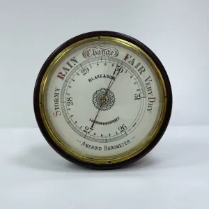 12" Dial Victorian Aneroid Barometer by Blake & Son of London & Gosport