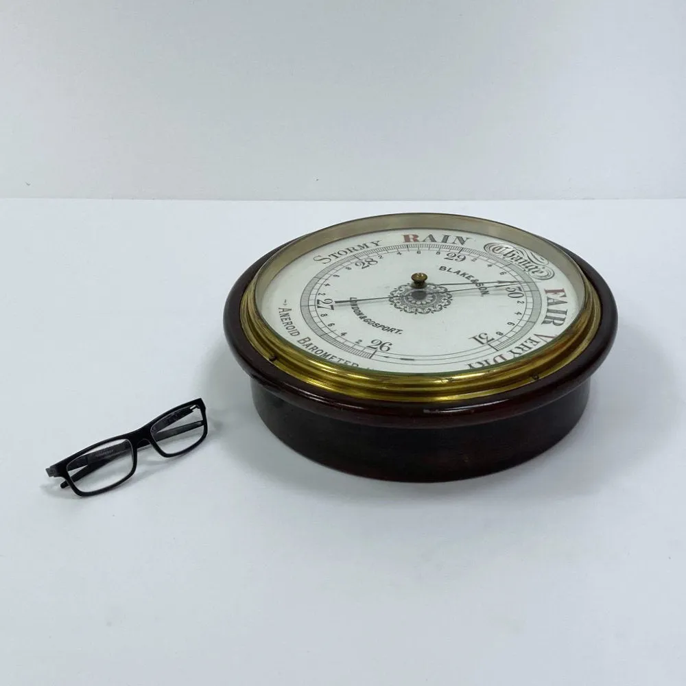 12" Dial Victorian Aneroid Barometer by Blake & Son of London & Gosport