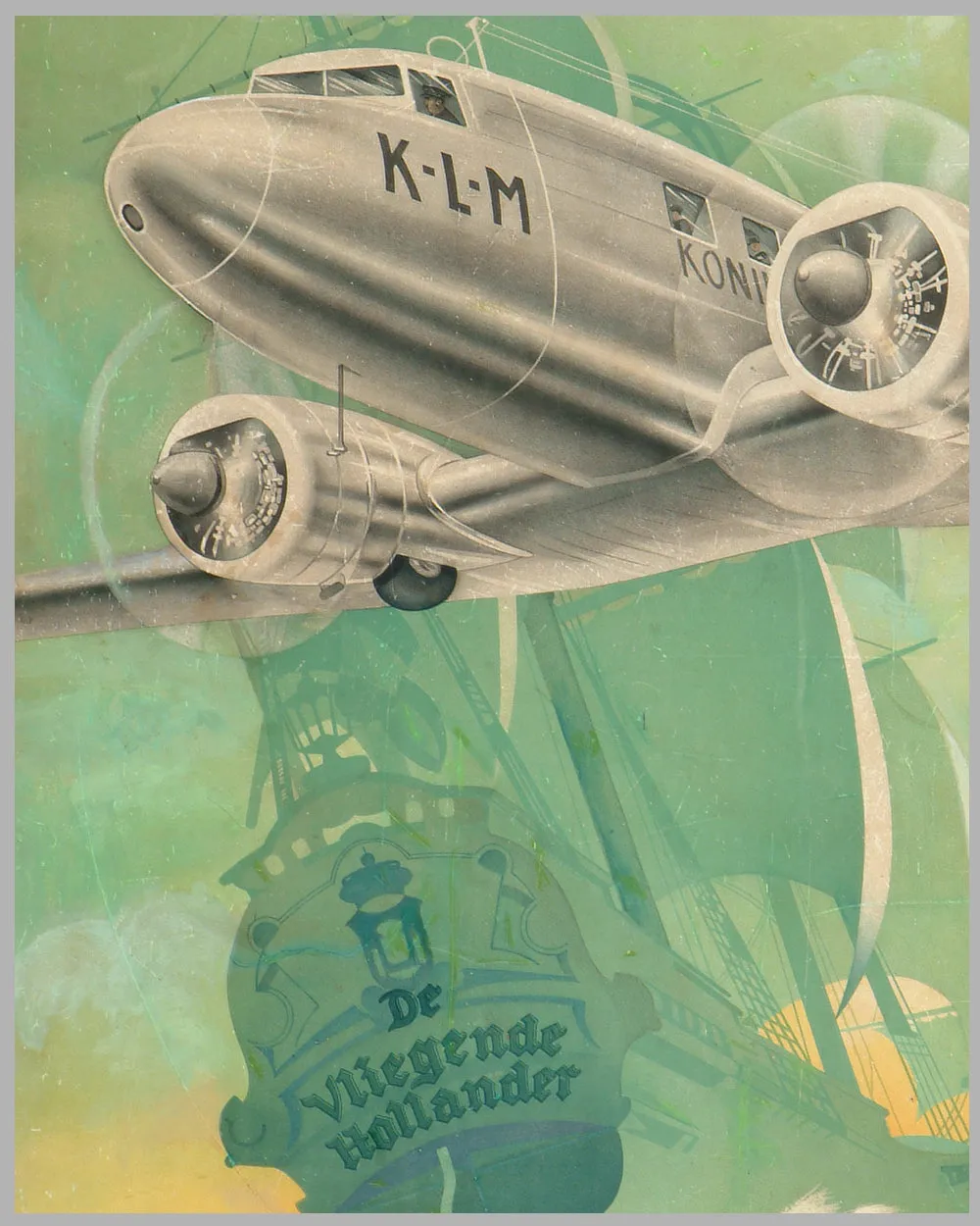 1936 KLM-DC-2 advertising poster