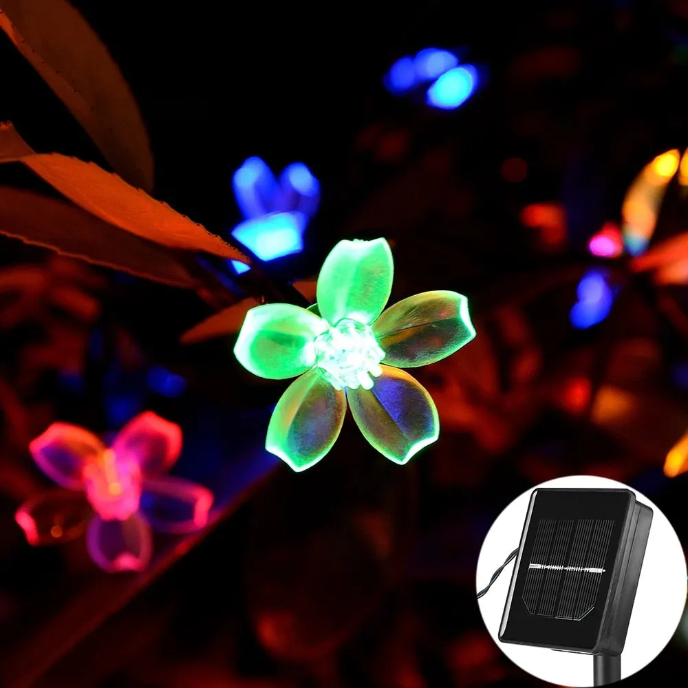 7M/5M Solar String Christmas Lights Outdoor 23ft 50/20LED 8Mode Waterproof Flower Garden Blossom Lighting Party Home Decoration