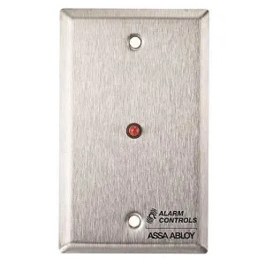 Alarm Controls RP-28LBLUE Remote Wall Plate with 1/2" Blue LED, Single Gang, Stainless Steel