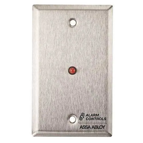 Alarm Controls RP-28LBLUE Remote Wall Plate with 1/2" Blue LED, Single Gang, Stainless Steel