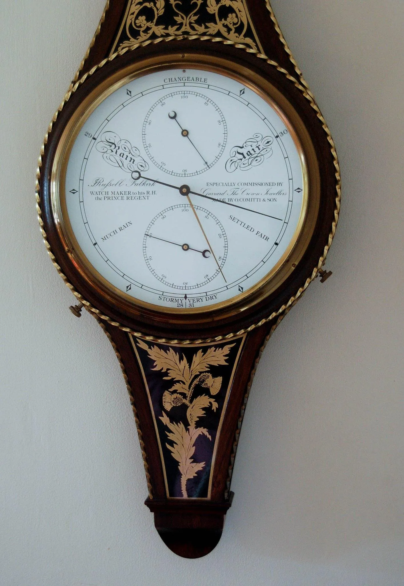 Aneroid Wheel Barometer to Commemorate The Marriage of Charles & Diana by Comitti & Garrard