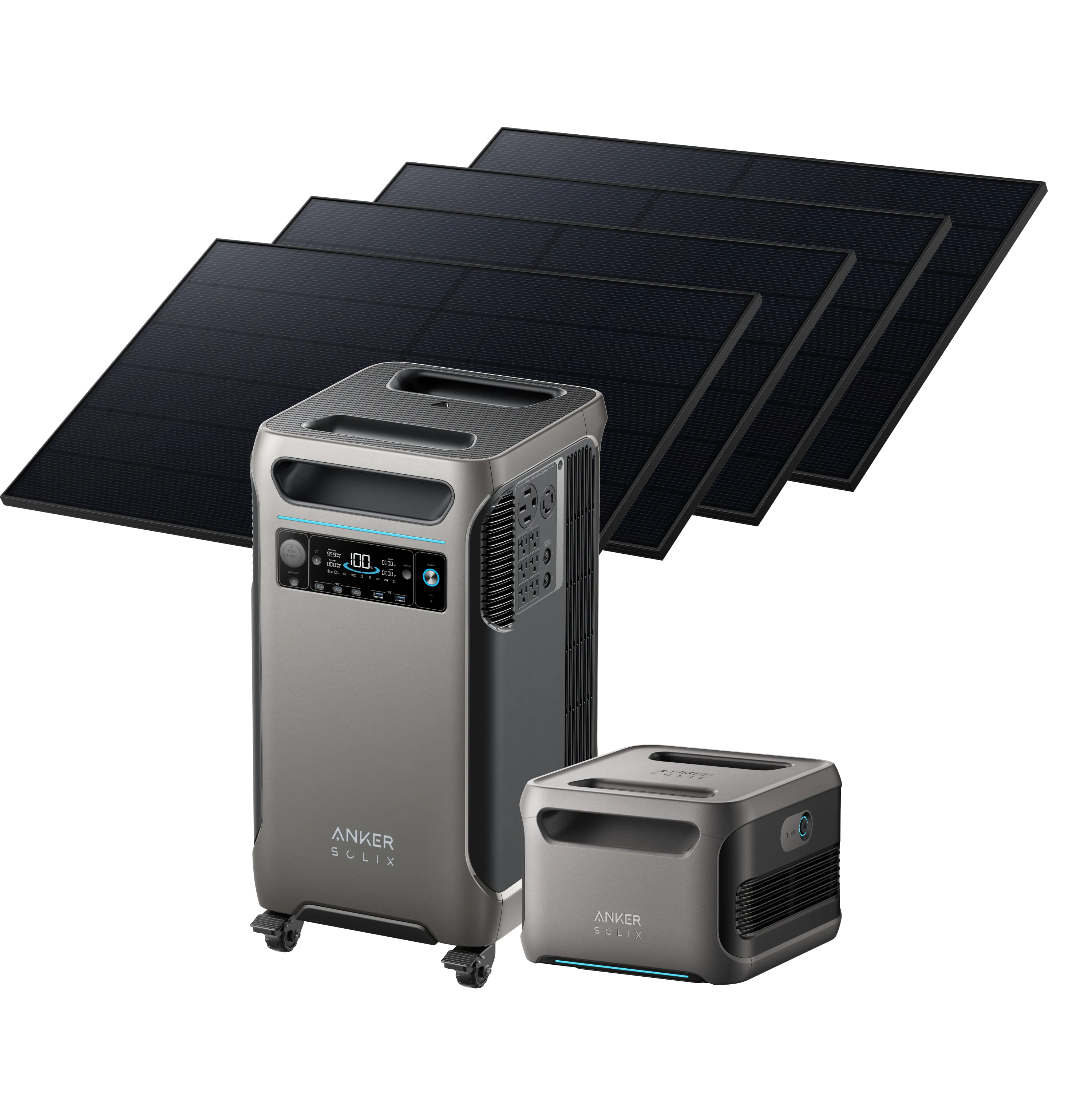 Anker SOLIX <b>F3800</b>   Expansion Battery   4× 405W Rigid Solar Panels