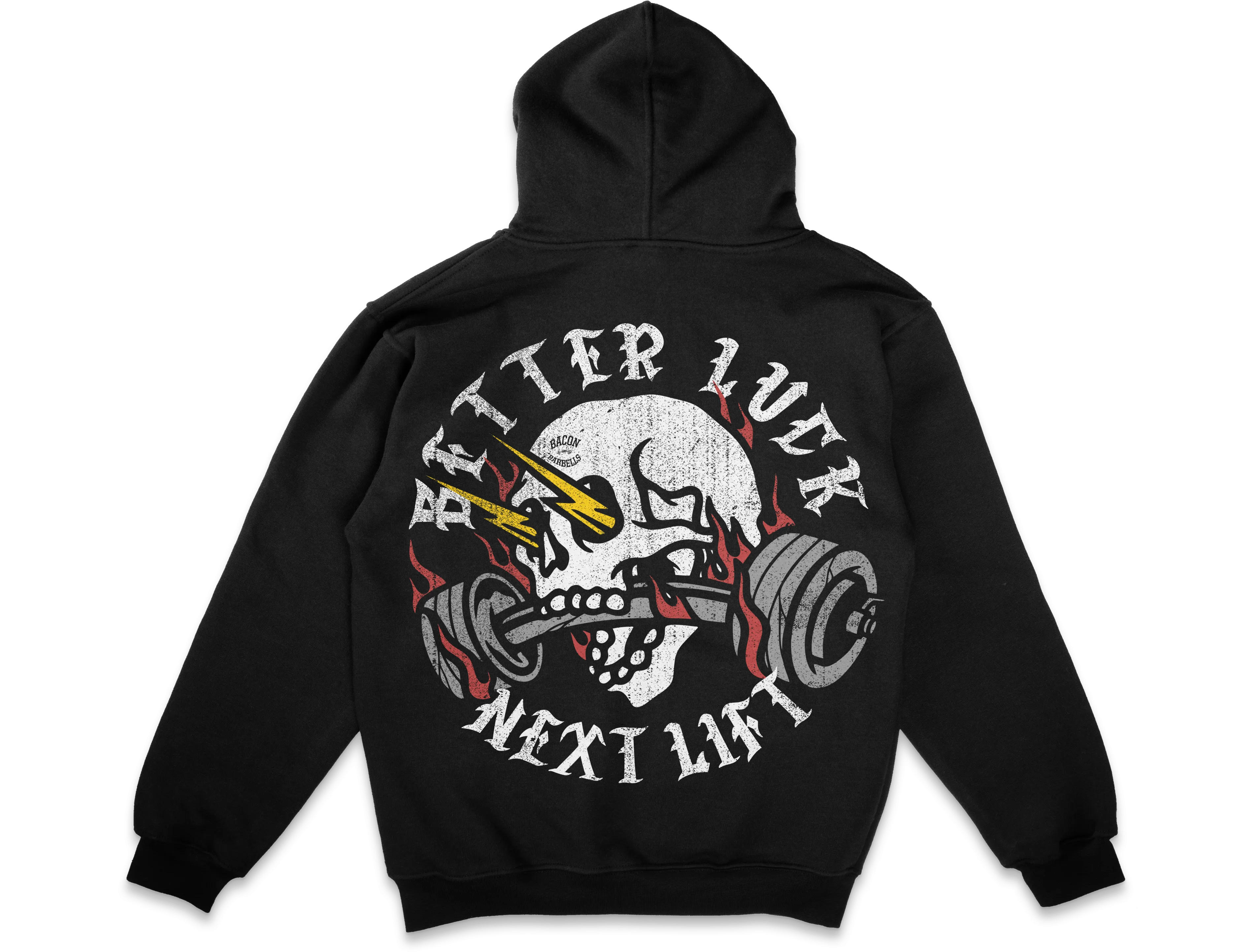 BETTER LUCK NEXT LIFE "NEXT LIFT" HEAVYWEIGHT HOODIE (Black/White/Red/Grey)