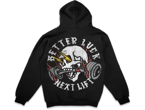 BETTER LUCK NEXT LIFE "NEXT LIFT" HEAVYWEIGHT HOODIE (Black/White/Red/Grey)