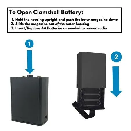 Black AA Battery Clamshell for DPH, GPH Series Radios