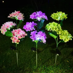 Bulk 29" Solar Outdoor Flower Faux Hydrangea with Bulb Lights Wholesale