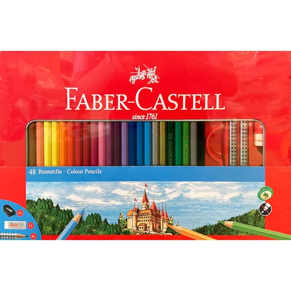 Faber-Castell 48 Classic Colored Pencils & Accessories Tin