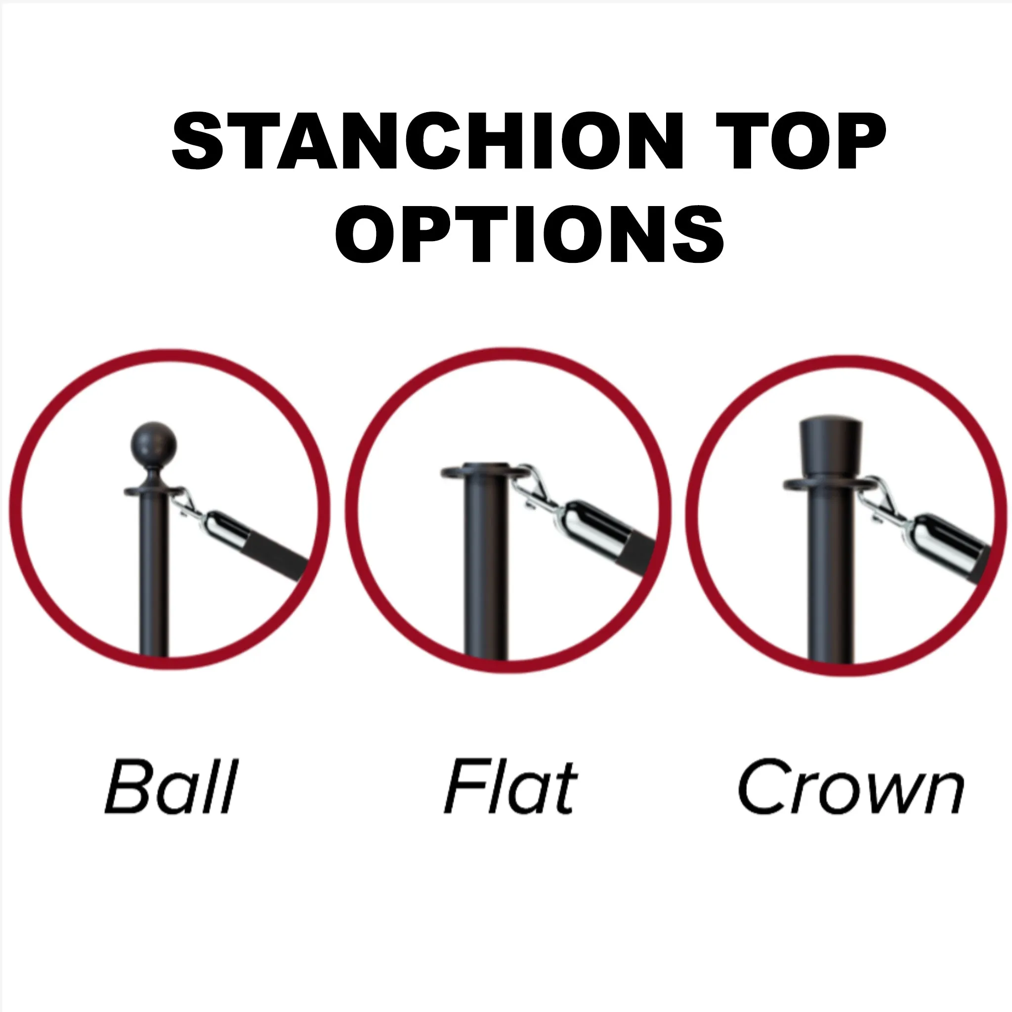 Flat Top Rope Stanchion with Removable Base - Montour Line CXlineR