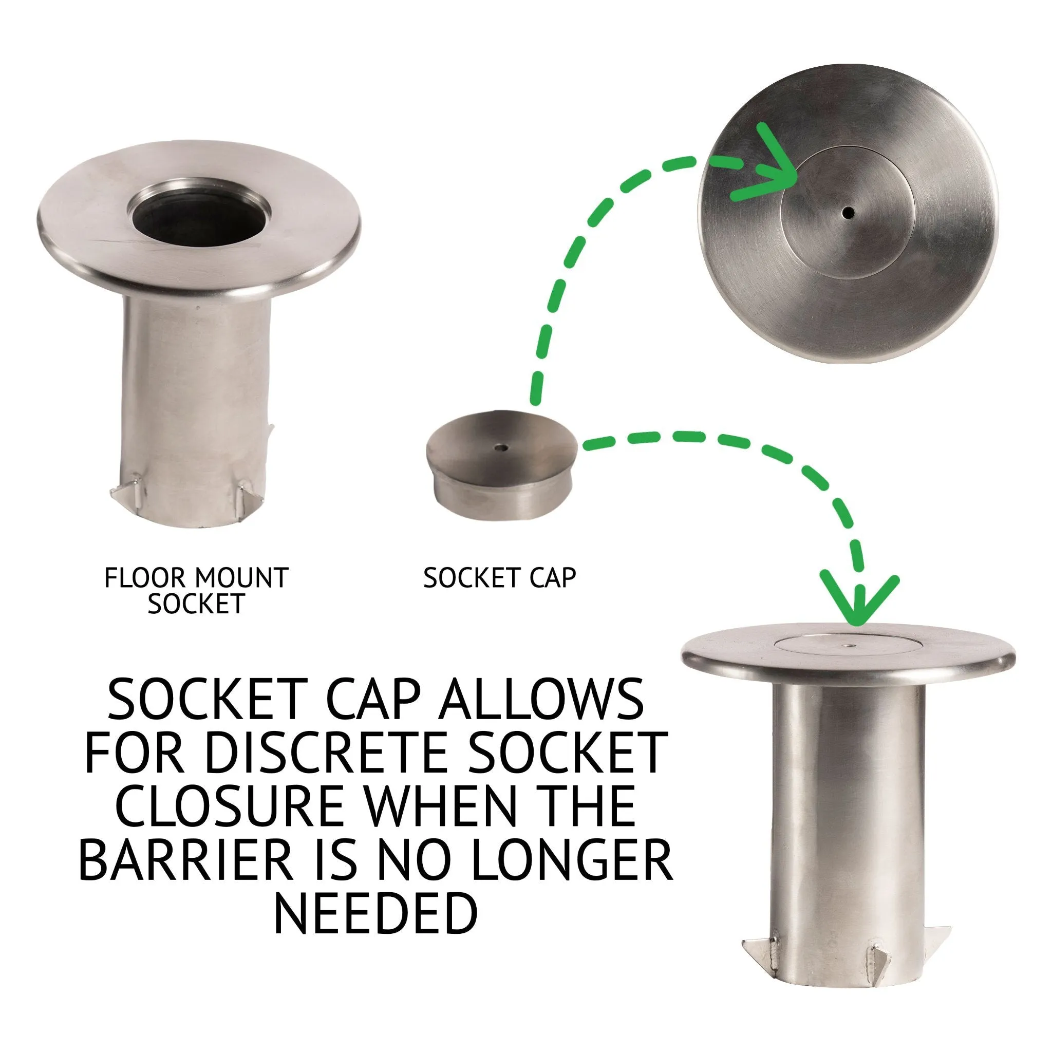 Flat Top Rope Stanchion with Removable Base - Montour Line CXlineR