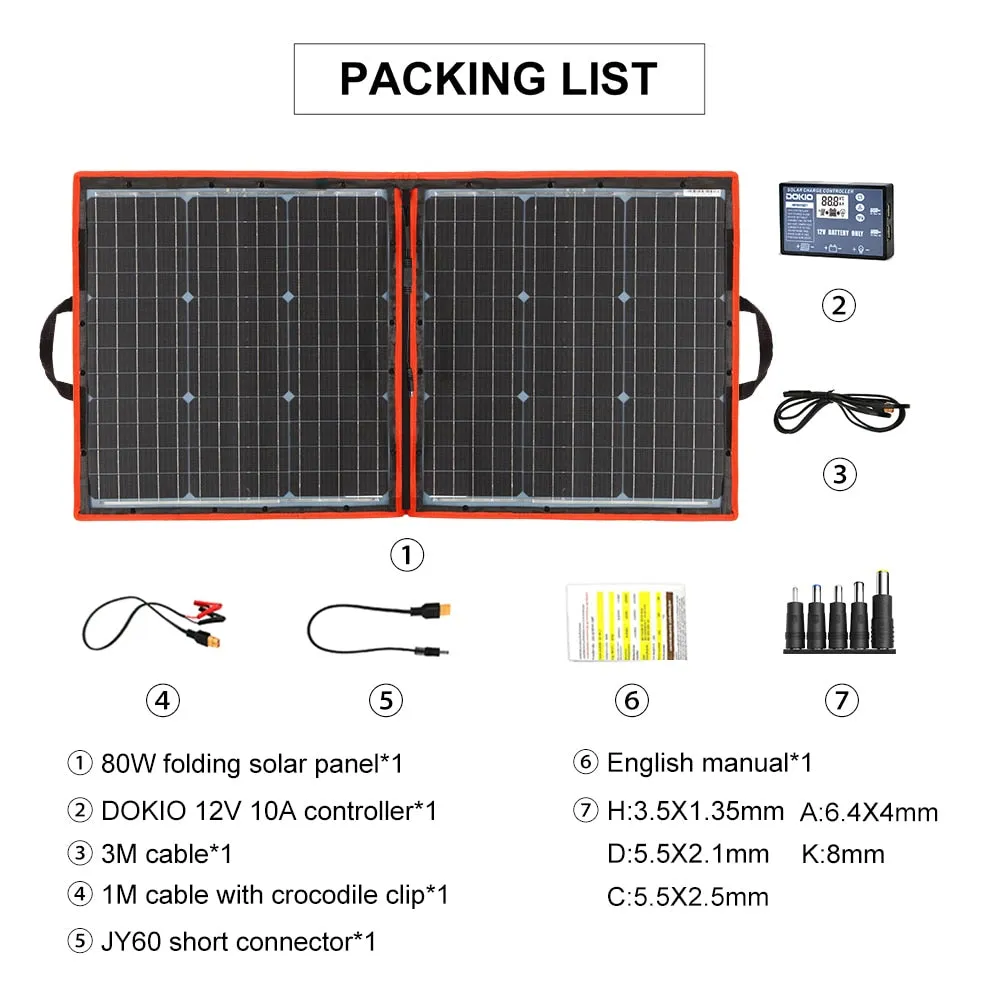 Flexible Foldable Solar Panel High Efficience Travel & Phone & Boat Portable 12V 80w 100w 150w 200w 300w Solar Panel Kit