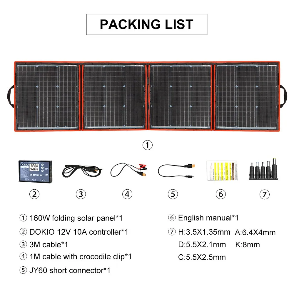 Flexible Foldable Solar Panel High Efficience Travel & Phone & Boat Portable 12V 80w 100w 150w 200w 300w Solar Panel Kit