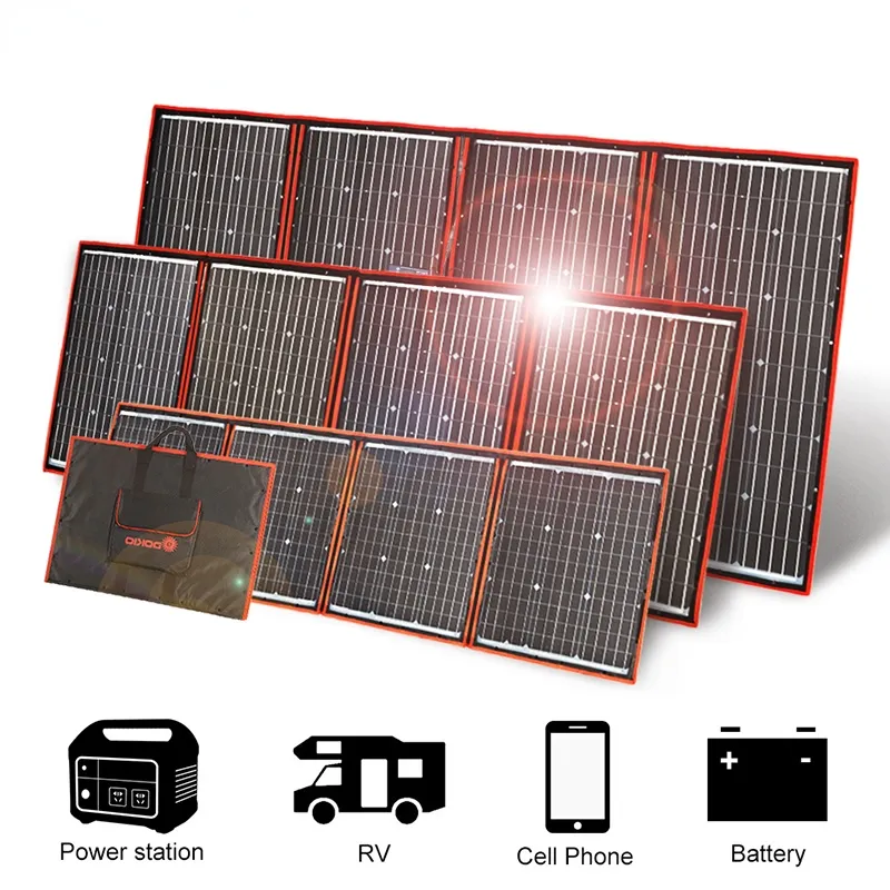 Flexible Foldable Solar Panel High Efficience Travel & Phone & Boat Portable 12V 80w 100w 150w 200w 300w Solar Panel Kit