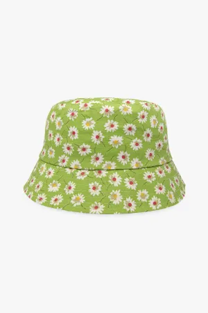 Green flower bucket hat