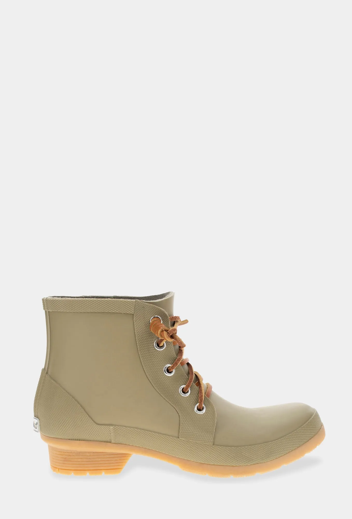 Lace Up Ankle Rain Boot - Moss