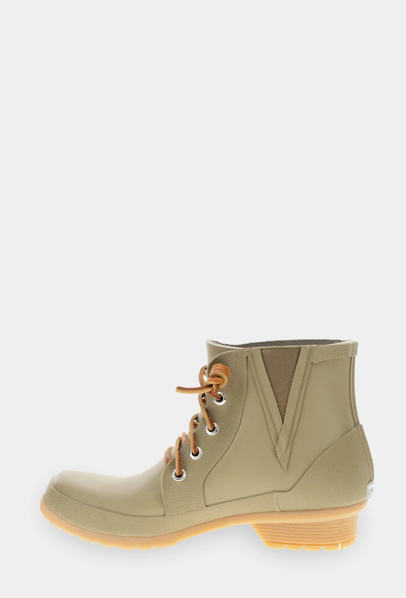 Lace Up Ankle Rain Boot - Moss