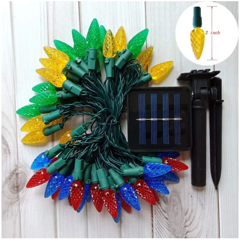 LED Solar 50 Strawberry String Light MULTI-COLOR #6975 mi