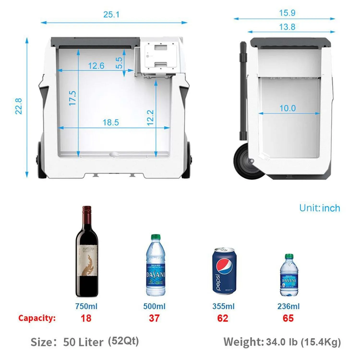 LiONCooler X50A Portable Solar Fridge Freezer - 52 Quarts