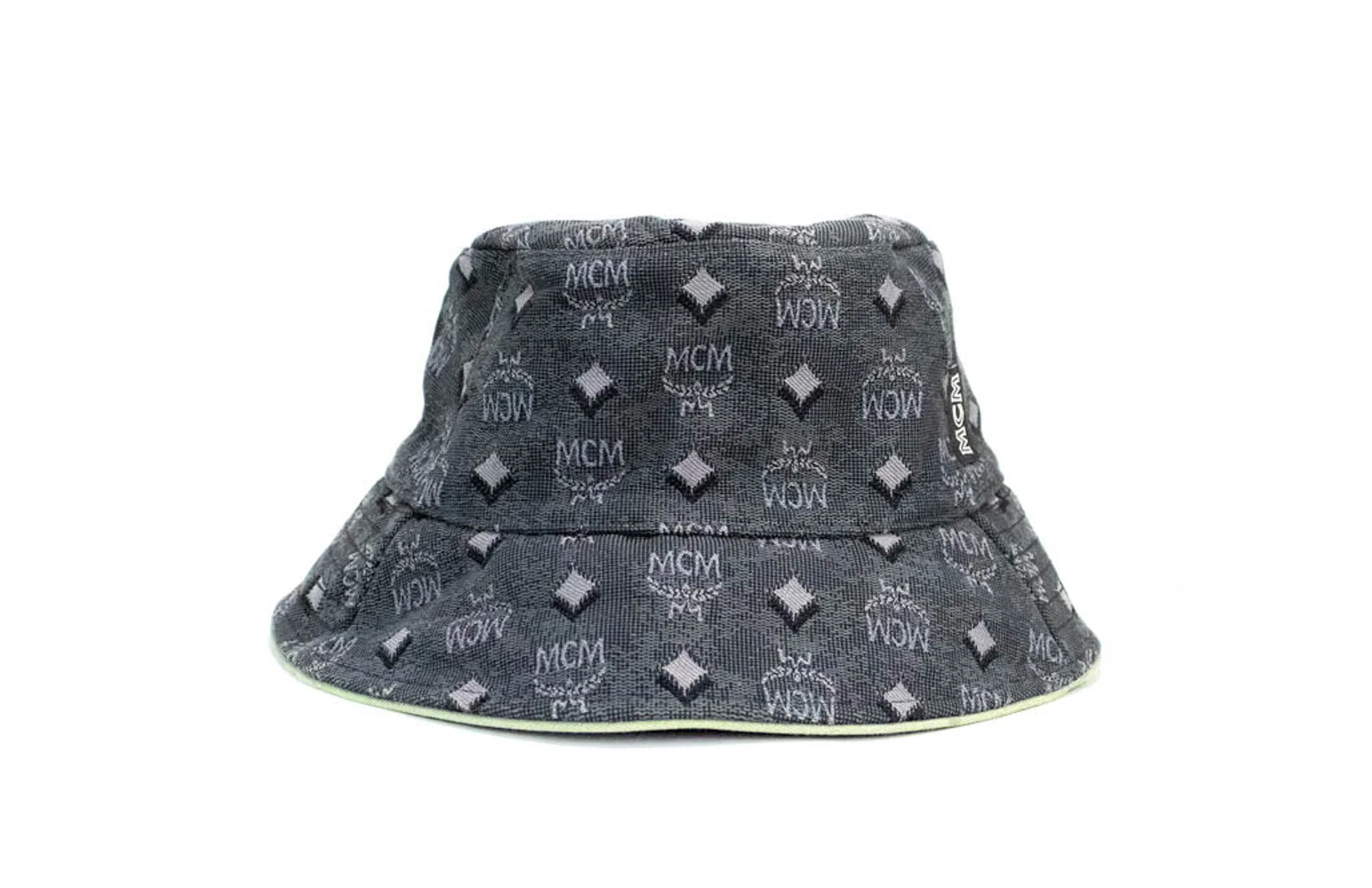 MCM Visetos Dark Grey Recycled Blend Monogram Bucket Hat