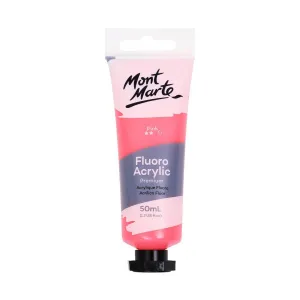 Mont Marte Fluoro Acrylic Paint Premium 50ml Tube - Pink