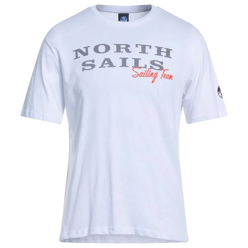 North Sails Pristine White Rubber Logo Tee