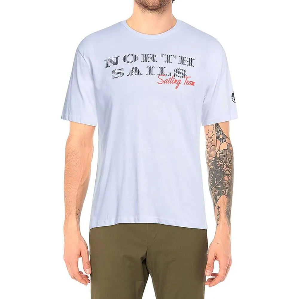 North Sails Pristine White Rubber Logo Tee