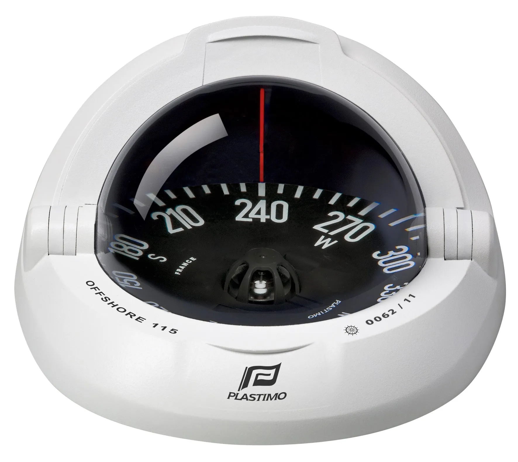 OFFSHORE 115 POWERBOAT COMPASS - FLUSH MOUNT, WHITE, FLAT