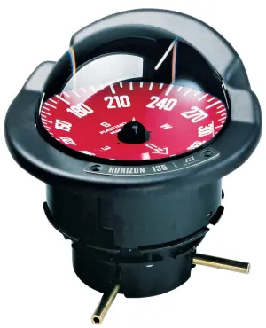 OFFSHORE 135 POWER & SAILBOAT COMPASS - BLACK FLUSH COMPASS WITH RED CARD