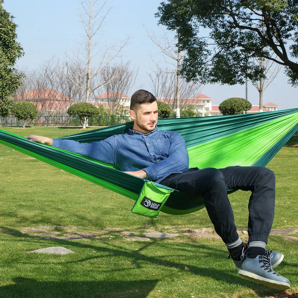 Outdoor double Hammock Portable Parachute Cloth 2 Person hamaca hamak rede Garden hanging chair sleeping travel swing hamac