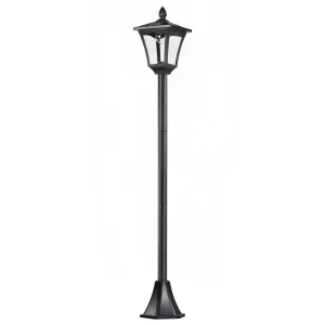 Outdoor Solar Powered Post Lamp Sensor Dimmable LED Lantern Bollard Pathway 1.6M Tall √¢¬Ä¬ì Black