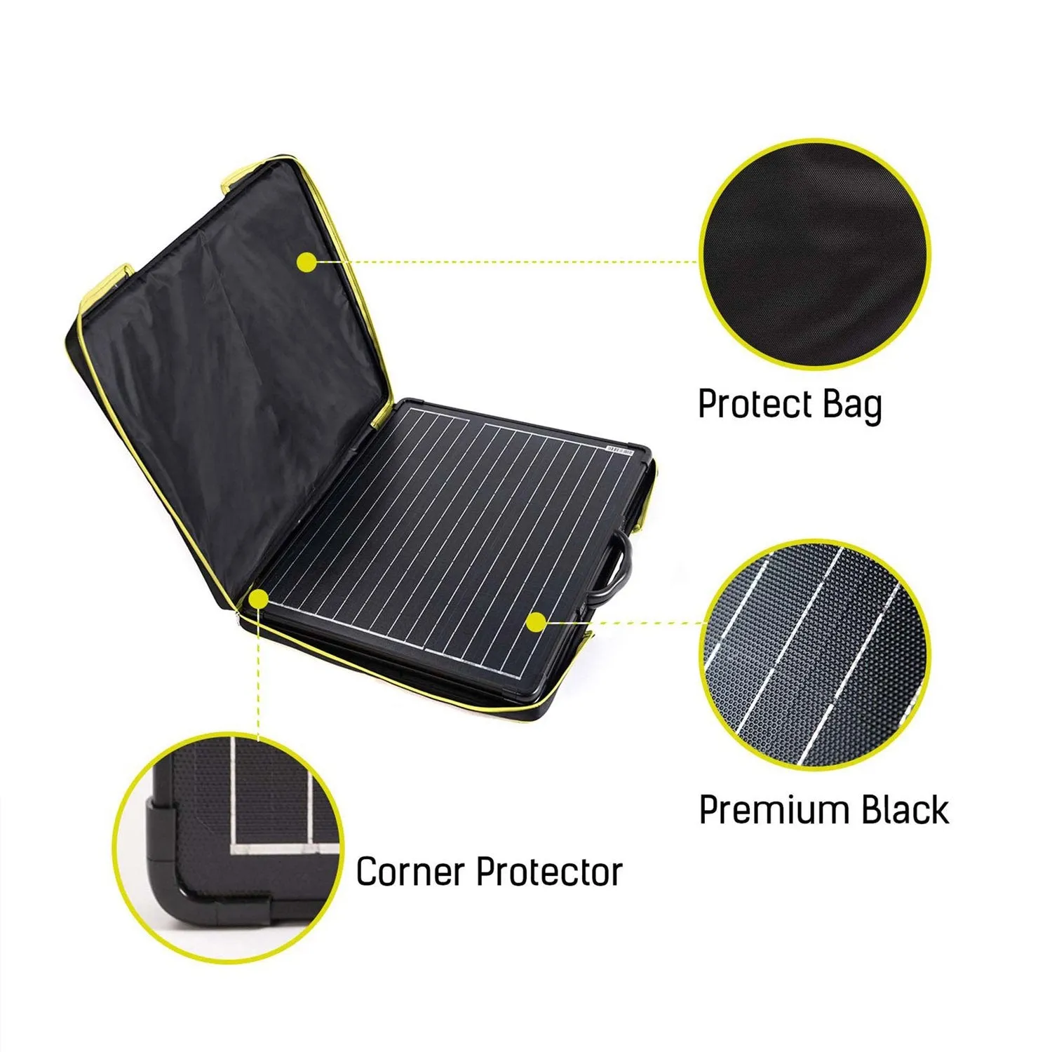 PLK 100W Portable Solar Panel Kit Lightweight Briefcase with 20A Charge Controller