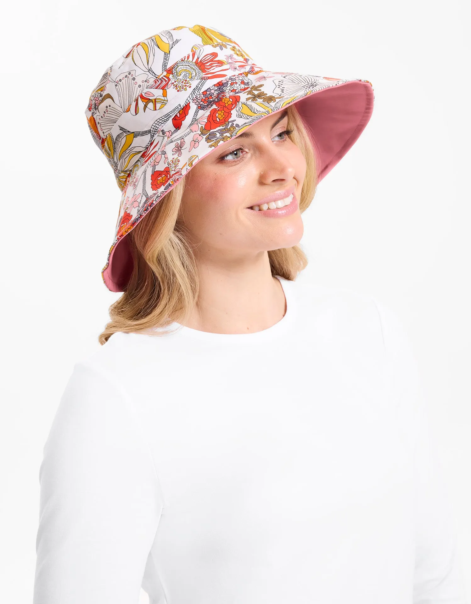 Reversible Wide Brim Printed Hat UPF 50 