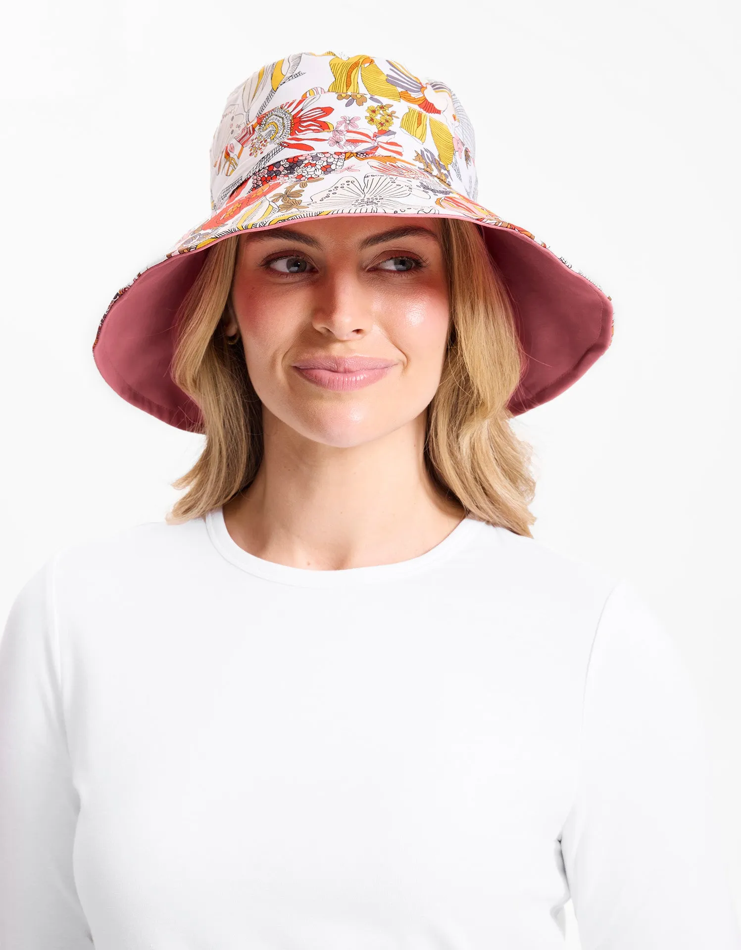 Reversible Wide Brim Printed Hat UPF 50 