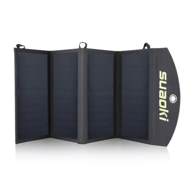 Suaoki 25W Solar Panels Portable Folding Foldable Waterproof Dual 5V/2.1A USB Solar Panel Charger Power Bank for Phone Battery