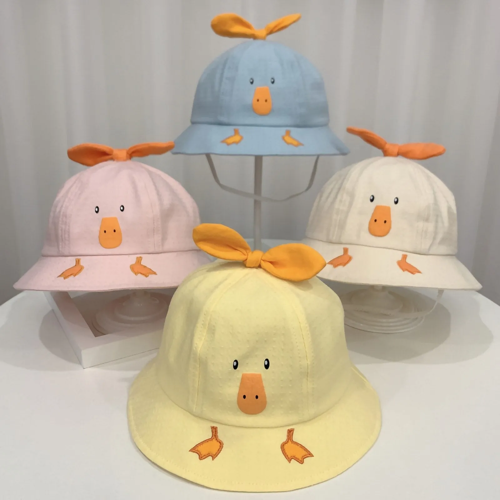 Toddler Baby Kids Boys Girls Duck Printing Pattern Bucket Hats Outdoor Windproof Sun Hat Children Summer Sun Cap Accessories 309