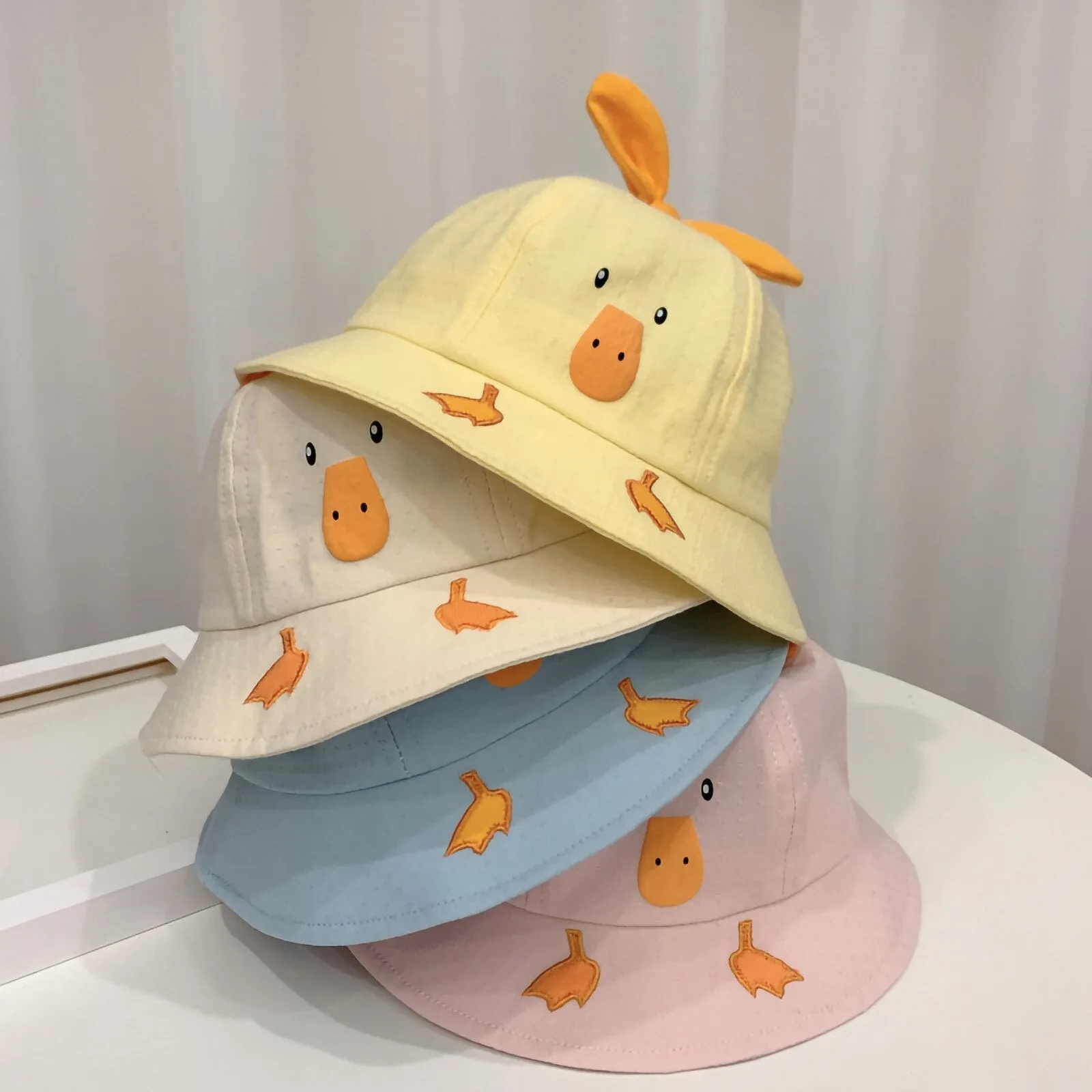 Toddler Baby Kids Boys Girls Duck Printing Pattern Bucket Hats Outdoor Windproof Sun Hat Children Summer Sun Cap Accessories 309