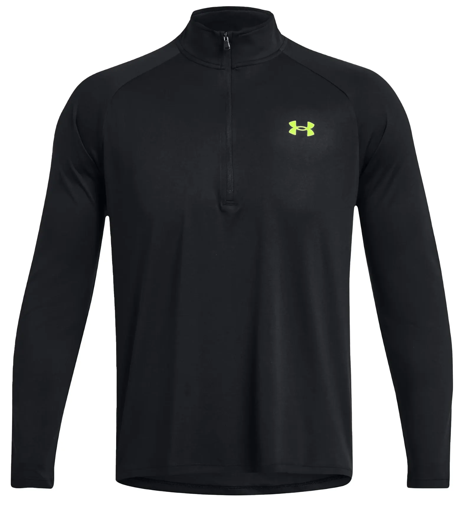 Under Armour Mens Tech 2.0 Half Zip Black High Vis Yellow