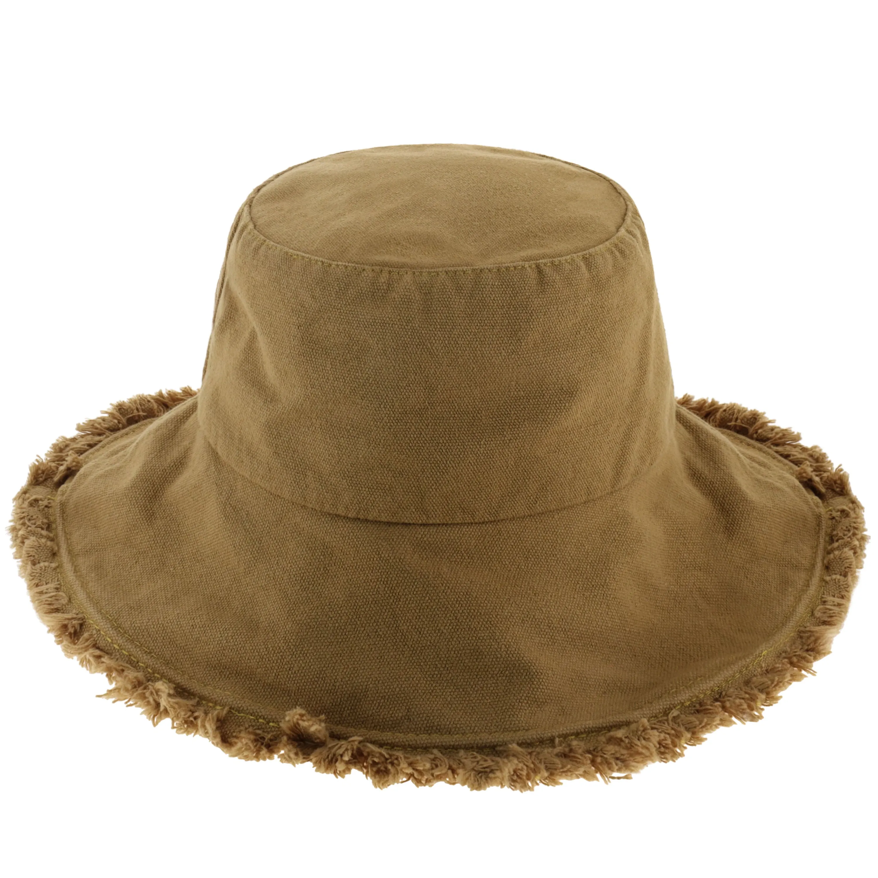 Wide Brim Frayed Bucket Hat